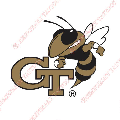 Georgia Tech Yellow Jackets Customize Temporary Tattoos Stickers NO.4501